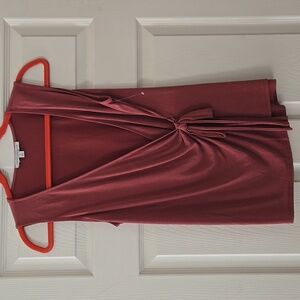 NWOT Green Envelope Mock Wrap Blouse Dusty Rose Pink